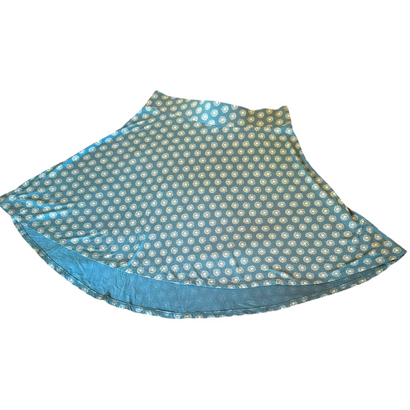 Ann Taylor - Teal-blue Floral A-Line Comfort Waist Mini Skirt, Size Small - Picture 8 of 8